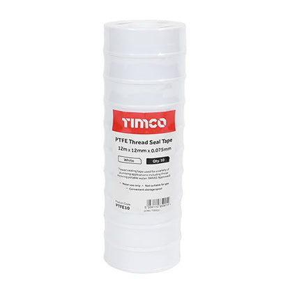 TIMCO PTFE Thread Seal Tape nan 12m x 12mm Pack 10.0