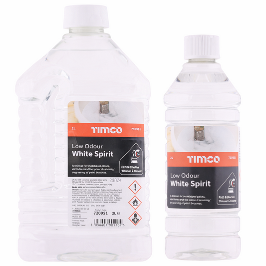 TIMCO Low Odour White Spirit 750ml 2L Paint Cleaner Degreaser Solvent
