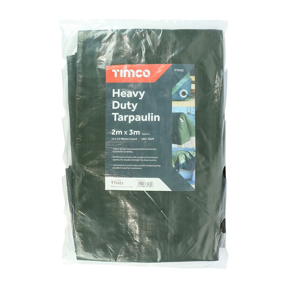 Timco Heavy Duty Tarpaulin Waterproof Ground Sheet Cover Camping Gardening
