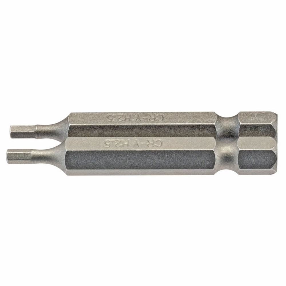 Draper 2PC 50MM 2.5MM HEX S/D BIT 64246 1/4" hex. Hexagonal E Shank Insert Bits