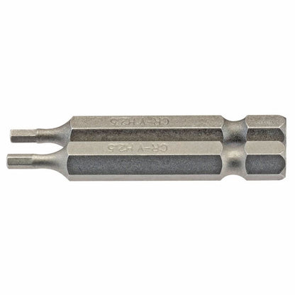 Draper 2PC 50MM 2.5MM HEX S/D BIT 64246 1/4" hex. Hexagonal E Shank Insert Bits
