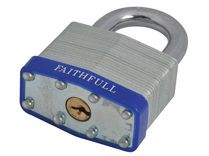Faithfull FAIPLLAM50 Laminated Steel Padlock 50mm 3 Keys |