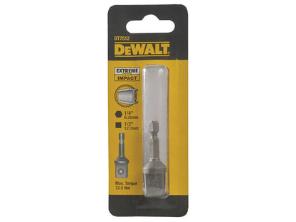 DeWalt DT7512-QZ DT7512 1/4in Hex to 1/2in Drive Impact Adaptor