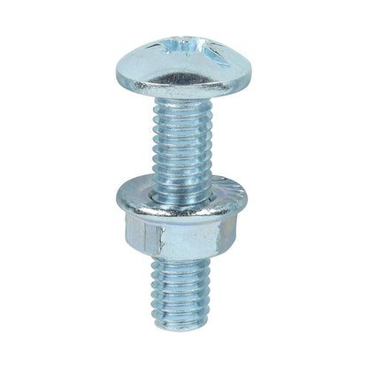 TIMCO Cable Tray Bolt & F/Nut Zinc M6 x 25 Silver Pack 200