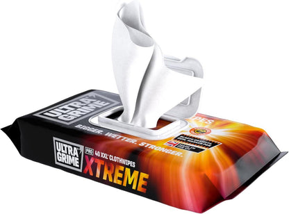 UltraGrime PRO Xtreme Cleaning Wet Wipes 40 XXL+ Heavy Duty Scrub Cloths