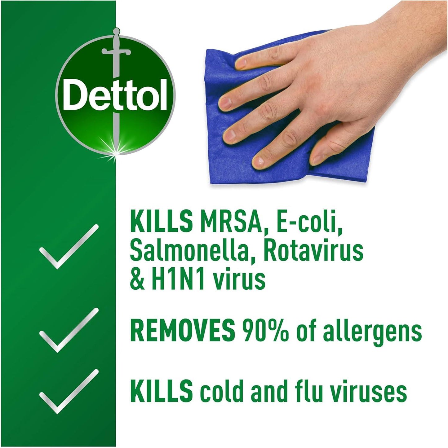 Dettol Antibacterial Disinfectant Surface Cleaning Wipes, 126