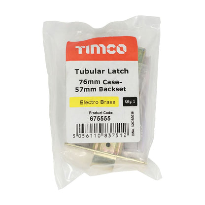 TIMCO Tubular Latch E. Brass 76mm Pack 1