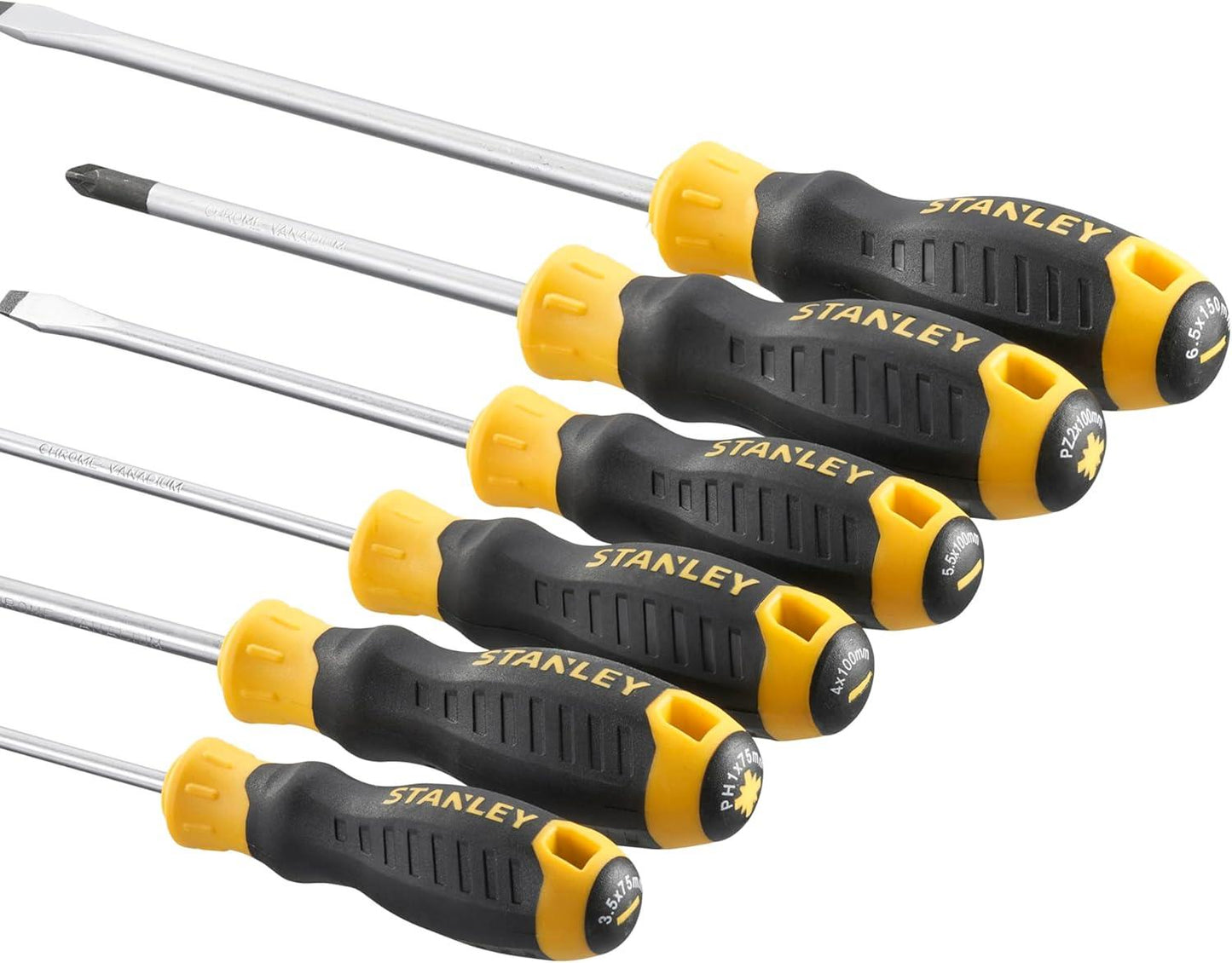 Stanley Cushion Grip Screwdriver Set 6pc Flat & Phillips Hand Tool Set