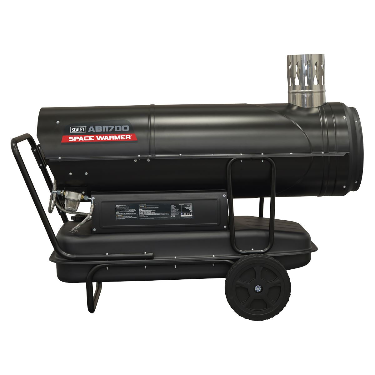 Sealey ABI1700 Space Warmer Indirect Kerosene/Diesel Heater with Wheels 170,000Btu/hr | 170,607Btu/hr(50kW), 230v~50Hz, Thermostat, Wheels