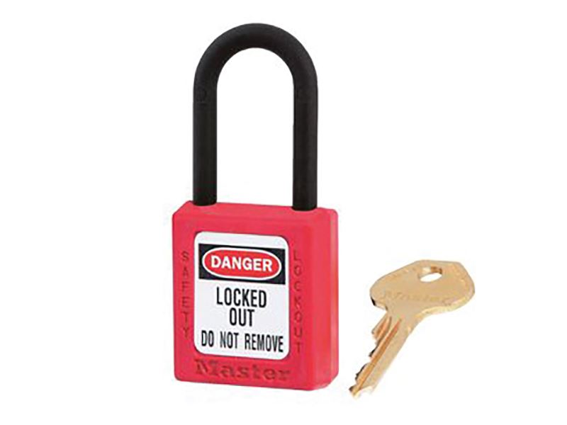 MasterLock 406RED Lockout Padlock � 38mm Body & 6mm Composite Nylon Shackle