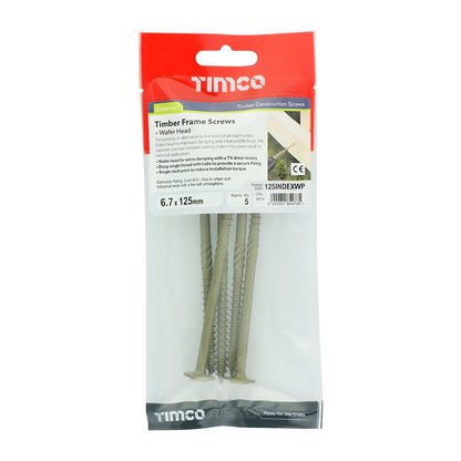 TIMCO In-Dex Timber Screw W/H - GRN 6.7 x 125 Green Pack 5