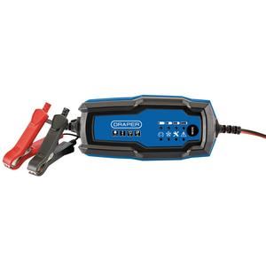 53488 Draper 6/12V Smart Charger and Battery Maintainer, 2A BCI2 Battery Chargers 165 x 75 x 48mm Professional Trade DIY Workshop Garage Use
