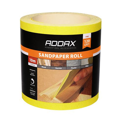 TIMCO Sandpaper Roll Yellow P120 115mm x 10m Yellow Pack 1