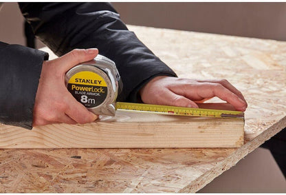 STANLEY 0-33-527 PowerLock� BladeArmor Pocket Tape 8m (Width 25mm) (Metric only)