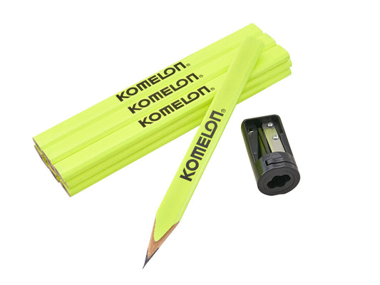 Komelon Carpenters Pencils & Sharpener Set Professional Trade DIY Workshop Equipment