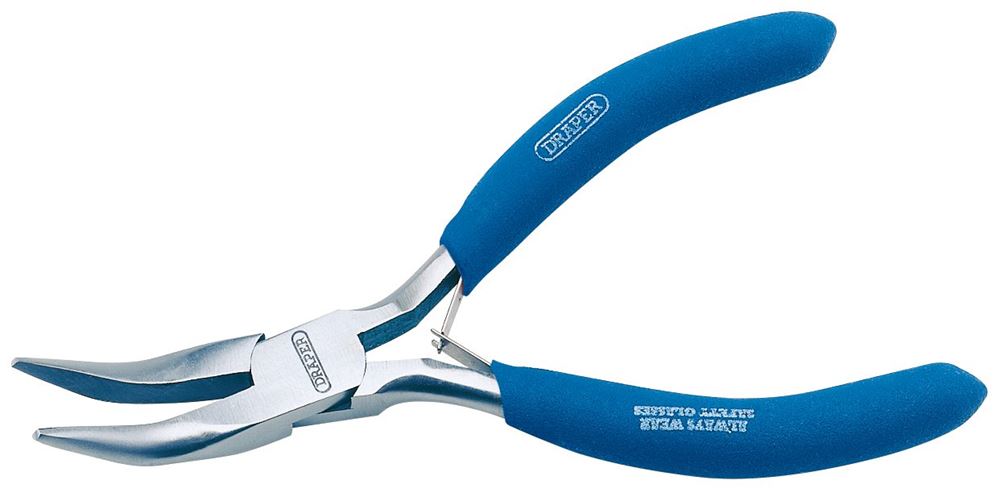 Draper MINI PLIER-BENT NOSE-125MM 60742 Carbon Steel Bent Nose Pliers, 125mm