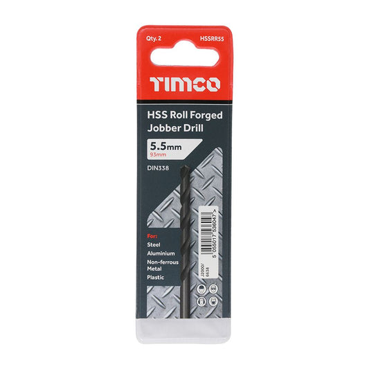TIMCO HSS-R Jobber Drill Bit 5.5mm Pack 10