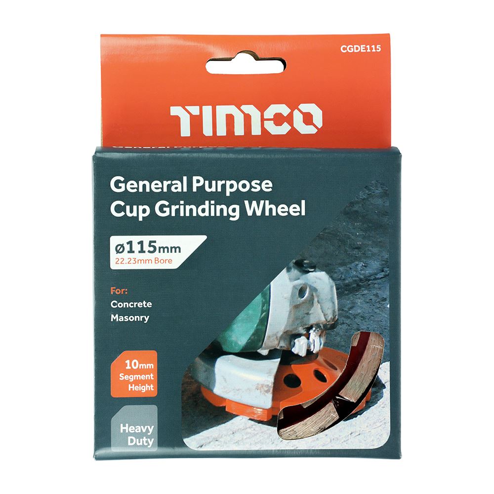 TIMCO GP Cup Griding Wheel 115 x 22.2 Pack 1