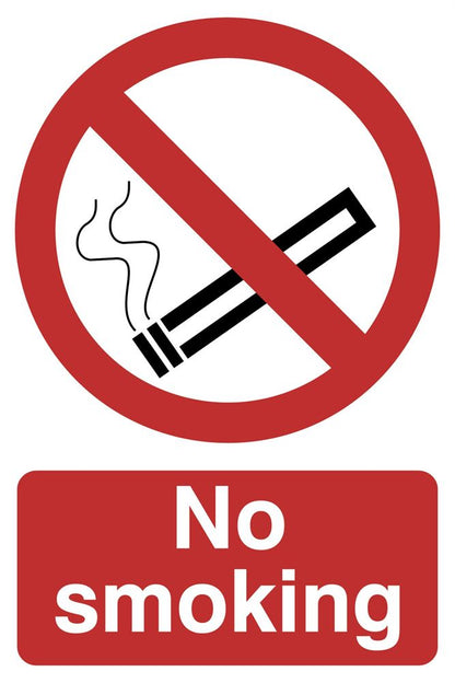 Draper NO SMOKING SIGN MEDIUM 72165 Prohibition and Fire Equipment Signs