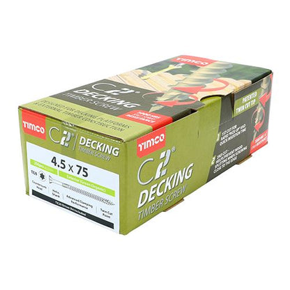 TIMCO C2 Deck-Fix TX20 CSK GRN 4.5 x 75 Green Pack 250