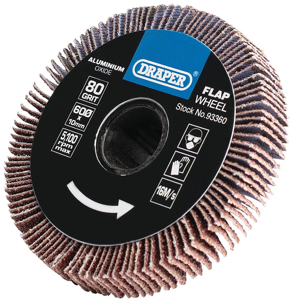 Draper FLAP WHEEL 10X60MM 80GRIT 93360 Aluminium Oxide Flap Wheels