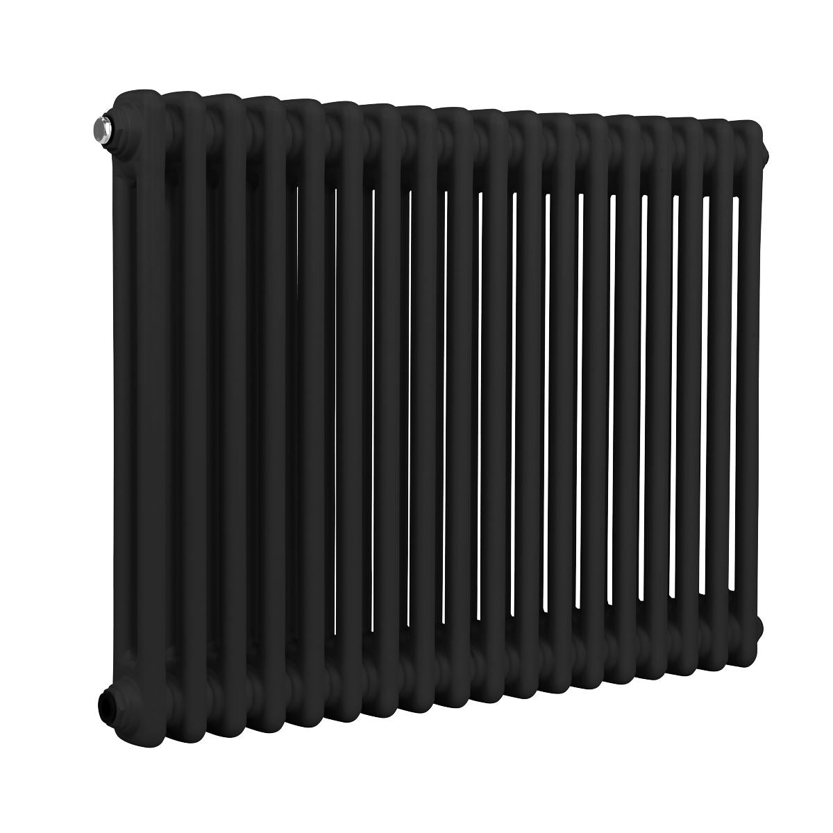 Baridi DH363 Horizontal Traditional 2 Column Radiator 600 x 832mm - Black | Steel | Horizontal traditional two column radiator delivers a BTU output