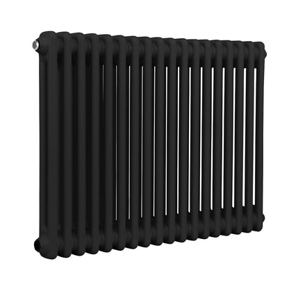 Baridi DH363 Horizontal Traditional 2 Column Radiator 600 x 832mm - Black | Steel | Horizontal traditional two column radiator delivers a BTU output
