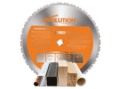 EVL Multi-Material Chop Saw Blade 355 x 25.4mm x 36T