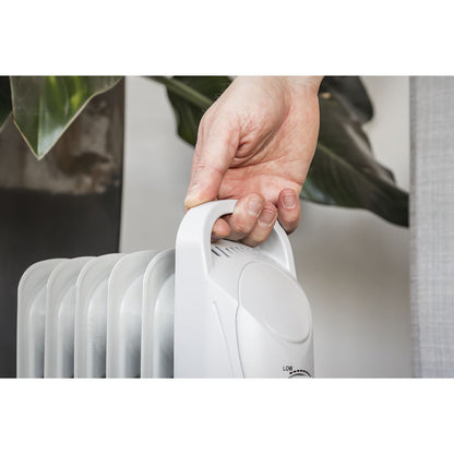 Sealey RD800 6-Element Oil-Filled Mini Radiator 800W/230V | Thermostat, Tip-Over Switch | Oil-filled radiator suitable for office, home, showroom and