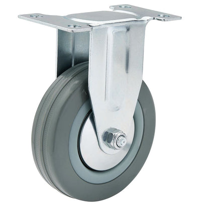 Draper RUBBER CASTOR FIXED-100MM DIA 65482 Rubber Wheeled Fixed Plate Castors
