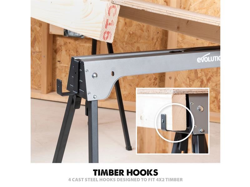 EVL Metal Folding Sawhorse Stand (Twin Pack)