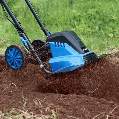 Hyundai HYT1500E Electric Garden Tiller 1500W 45cm Width 22cm Depth 6 Blades 450mm Cultivator Rotavator Soil Cultivator Rotavator