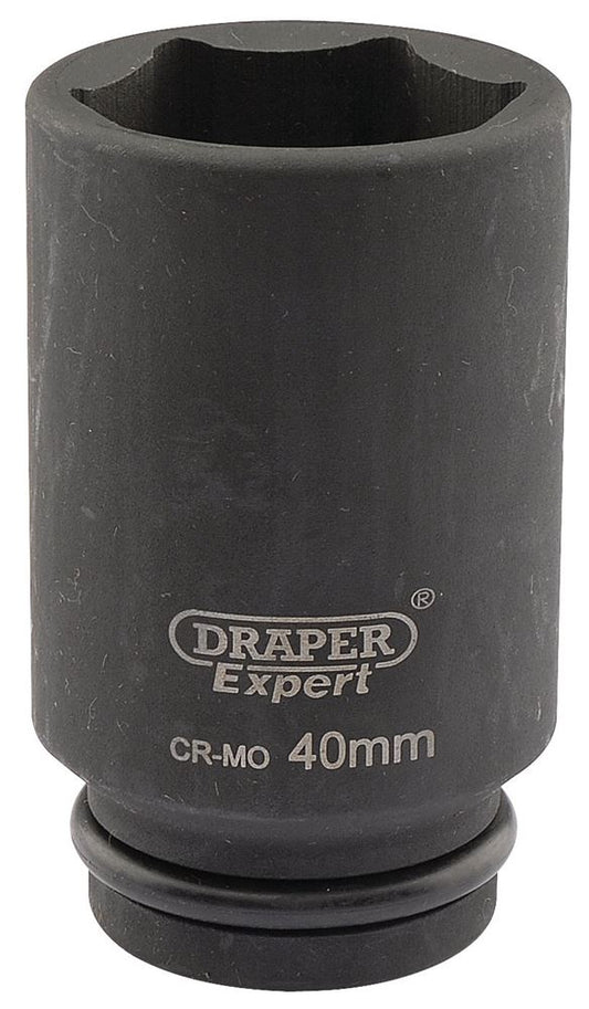 05071 Draper Expert Expert Drapi 6 Point Deep Impact Socket, 3/4 Sq. Dr., 40mm 3/4 Impact Sockets Professional Trade DIY Workshop Garage Use
