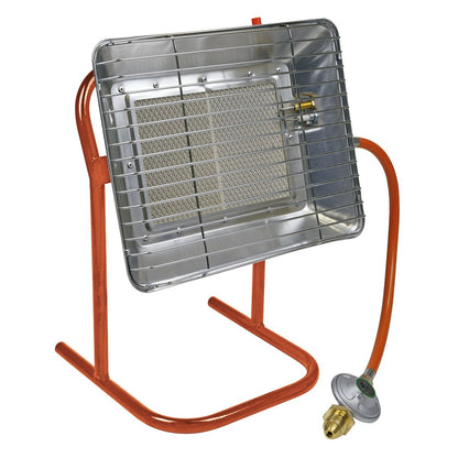 Sealey LP14 Propane Heater with Stand 14,330Btu/hr | 14,330Btu/hr(4.2kW) | Steel tube stand with built-in handle. | Automatic shut-off prevents