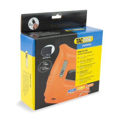 Tacwise 1564 Hobby 53-13EL Cordless 4V Staple/Nail Gun 2,000 Staples Storage Bag – Professional Trade Stapling & Fixing Tool