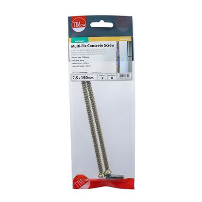 TIMCO Multi-Fix Concrete Screw - ZYP 7.5 x 150 Gold Pack 2