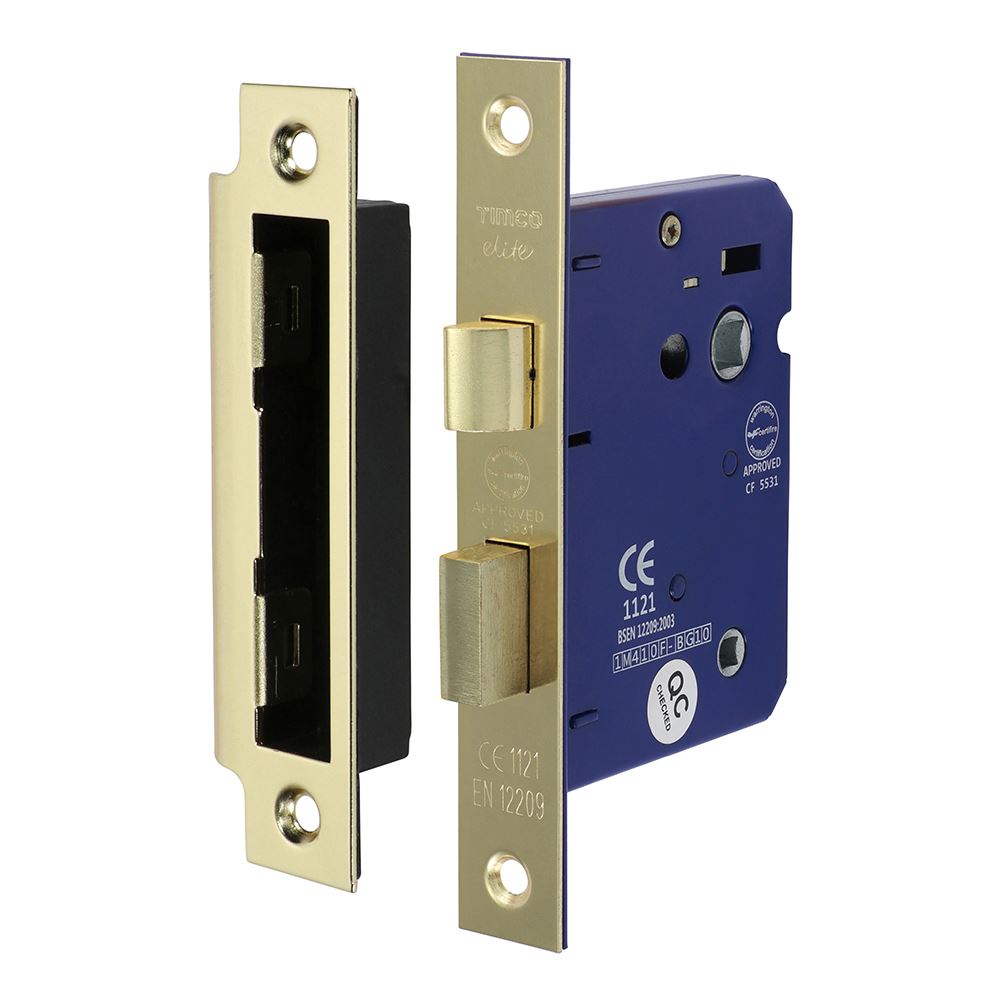 TIMCO Bathroom Lock E. Brass 78mm Pack 1