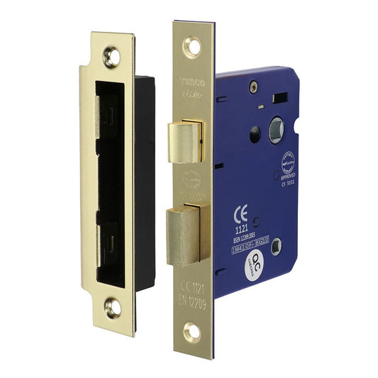 TIMCO Bathroom Lock E. Brass 78mm Pack 1