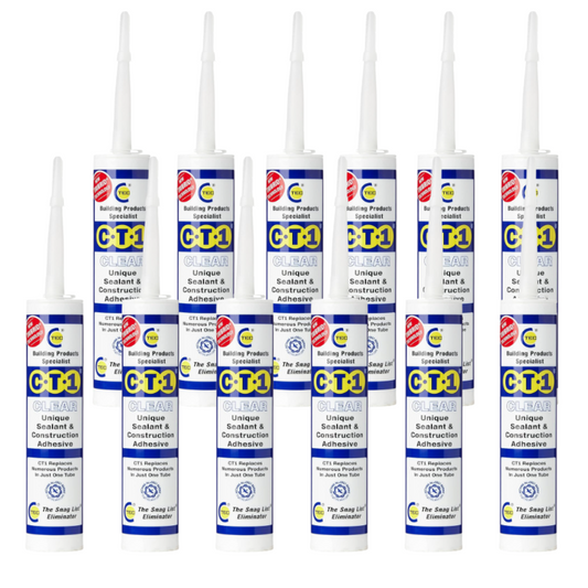 12 x CT1 Clear TRIBRID Multi-Purpose Sealant & Adhesive 290ml Flexible Odourless