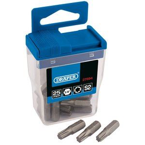 Draper 20XTX30-25MM BIT SET 27694 20 x Draper TX-STARÂ® 25mm Long Insert Bits in Plastic Storage Case