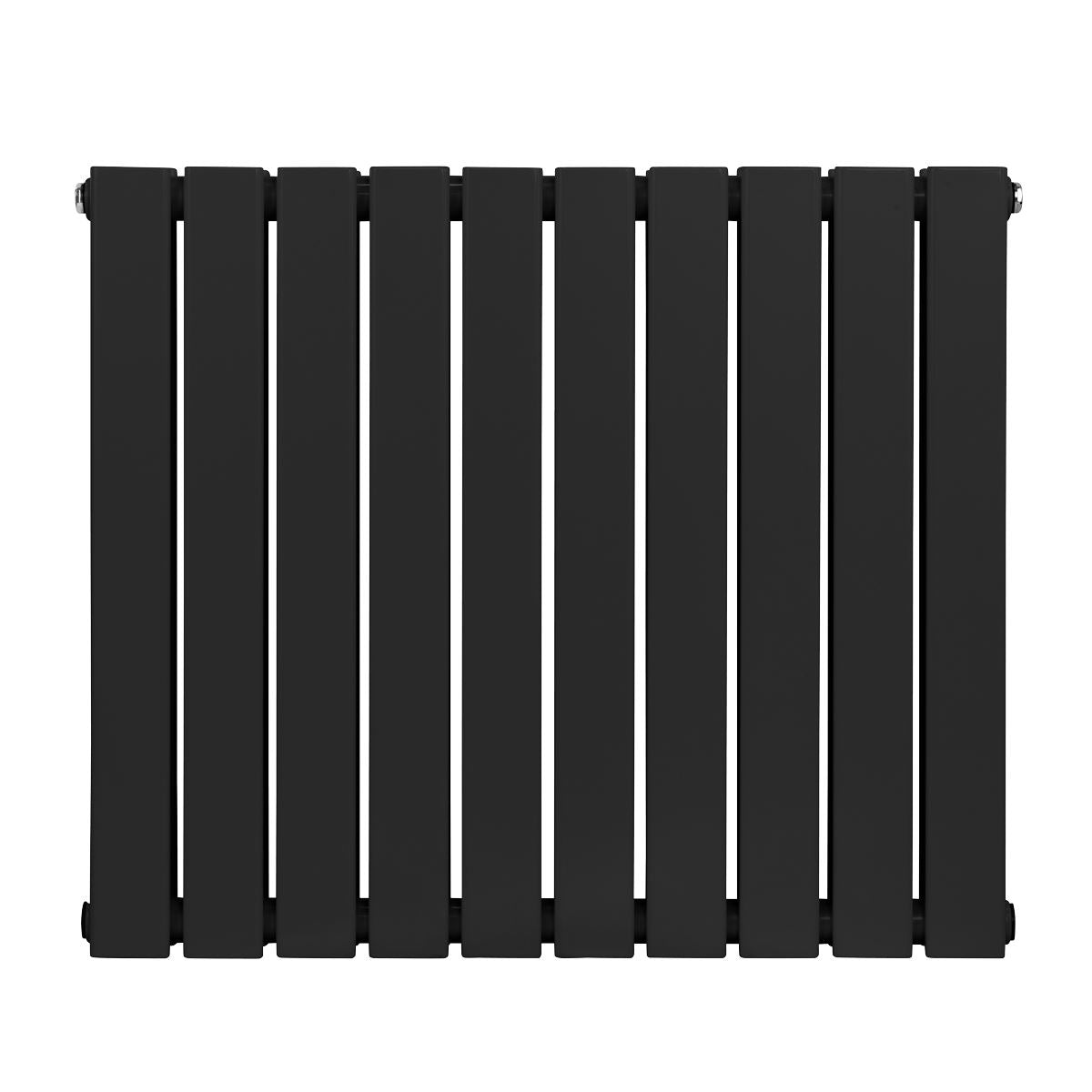 Baridi DH345 Horizontal Radiator Contemporary Double Flat Panel Design 600 x 700mm - Black | Steel | Horizontal flat panel design delivers a BTU