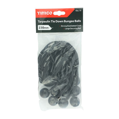 TIMCO 10x Tarpaulin Bungee Cord Ball Ties Strong Elastic Strap Tent Gazebo Cover