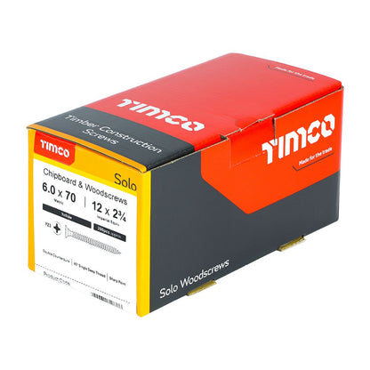 TIMCO Solo Woodscrew PZ3 CSK ZYP 6.0 x 70 Gold Pack 200