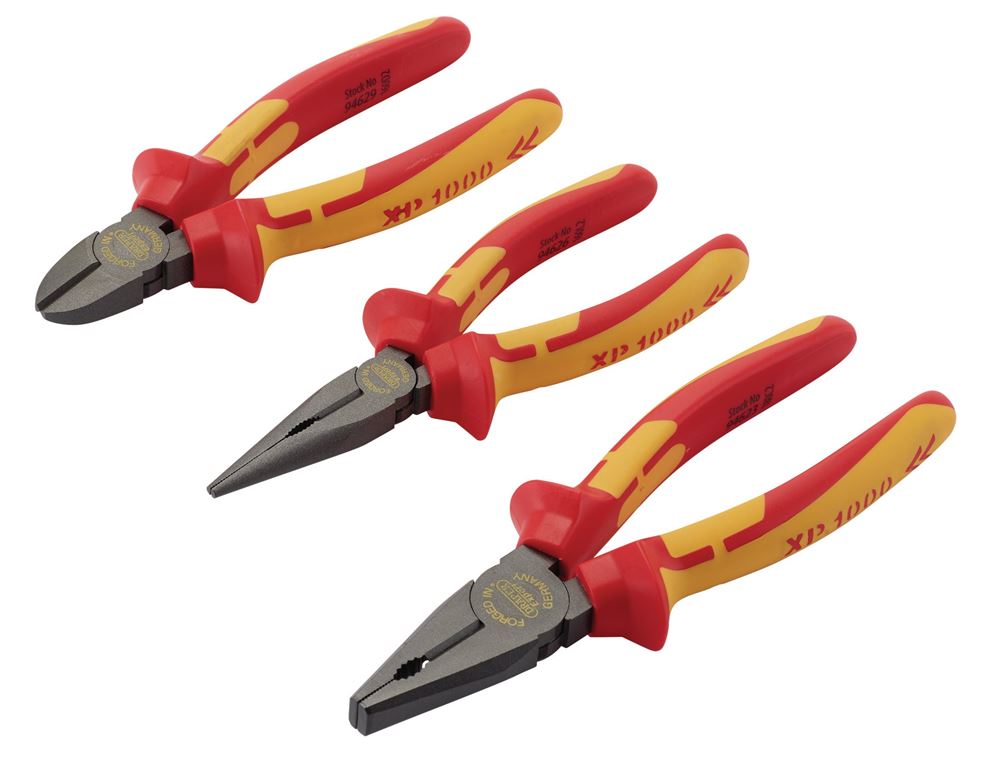 94639 XP1000 XP1000 VDE Pliers Set (3 Piece) XP1000S3/NT Professional Trade DIY Workshop Garage Use