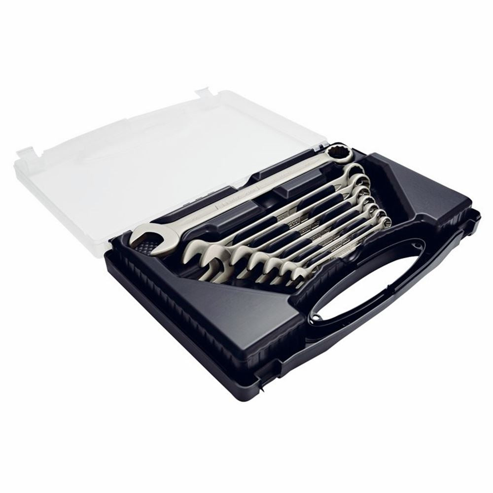 44019 Elora Long Metric Stainless Steel Combination Spanner Set (8 Piece) MS-8 Spanner/Wrench Metric Spanner Sets Professional Trade DIY Workshop Ga