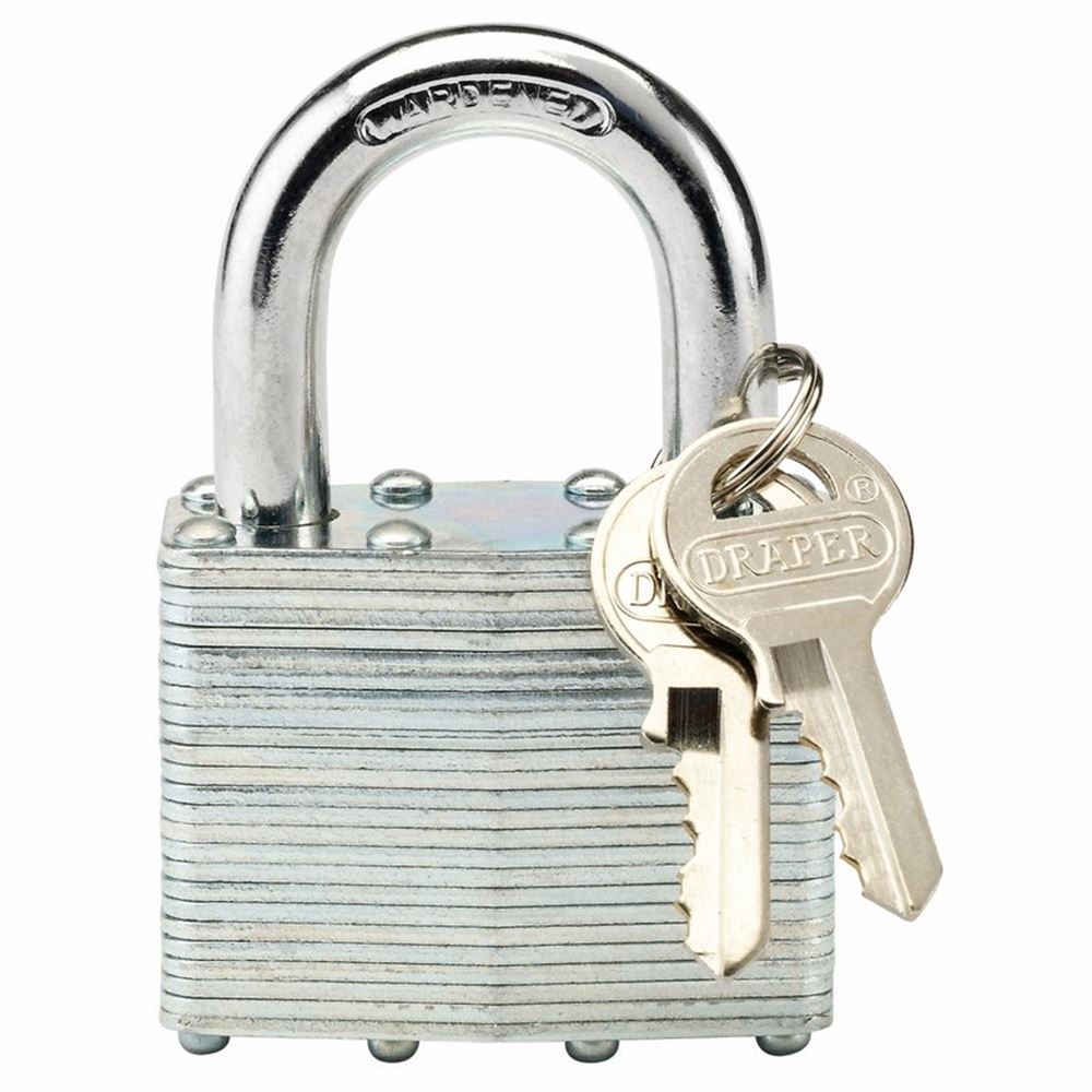 Draper LAMINATED STEEL PADLOCK 50MM 14021 Laminated Steel Padlocks
