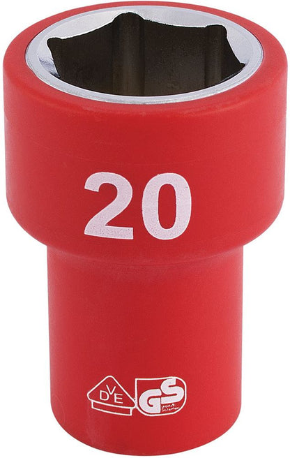 Draper 20MM VDE 3/8 INSUL. SOCKET 31748 31748 Metric VDE Sockets, 3/8" Sq. Dr.