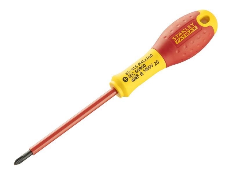 STANLEY� 0-65-415 FatMax� VDE Insulated Screwdriver Phillips Tip PH1 x 100mm