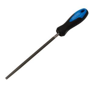 44955 Draper Soft Grip Engineers Round File and Handle, 200mm 8106B Sanding, Filing and Finishing Professional Trade DIY Workshop Garage Use