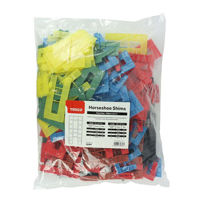 TIMCO Assorted Horseshoe Shims 1.0 - 6.0mm Pack 200